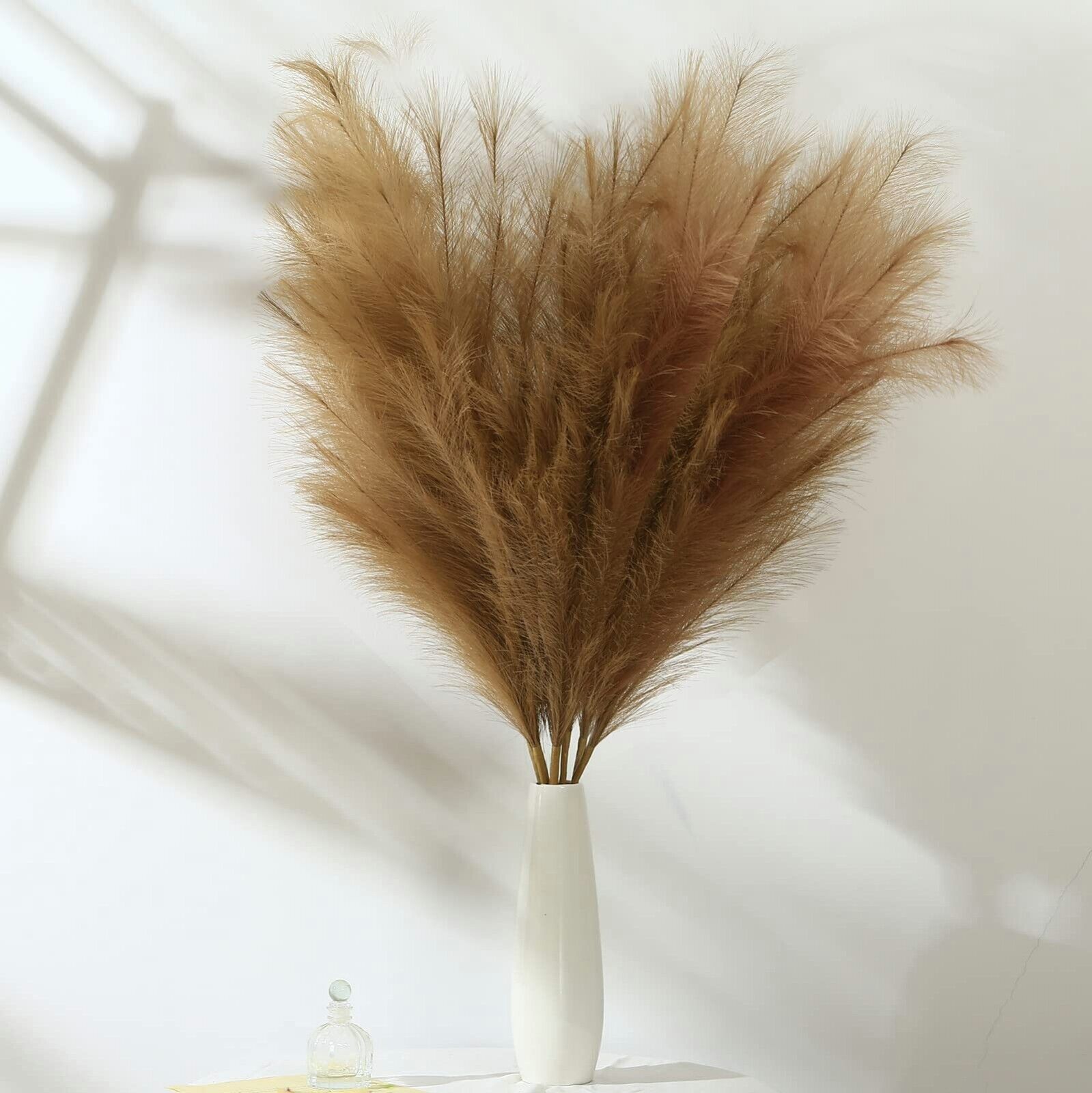 5 Pcs Faux Pampas Grass Tall , 43” Pampas Grass Decor Tall Pampas Grass