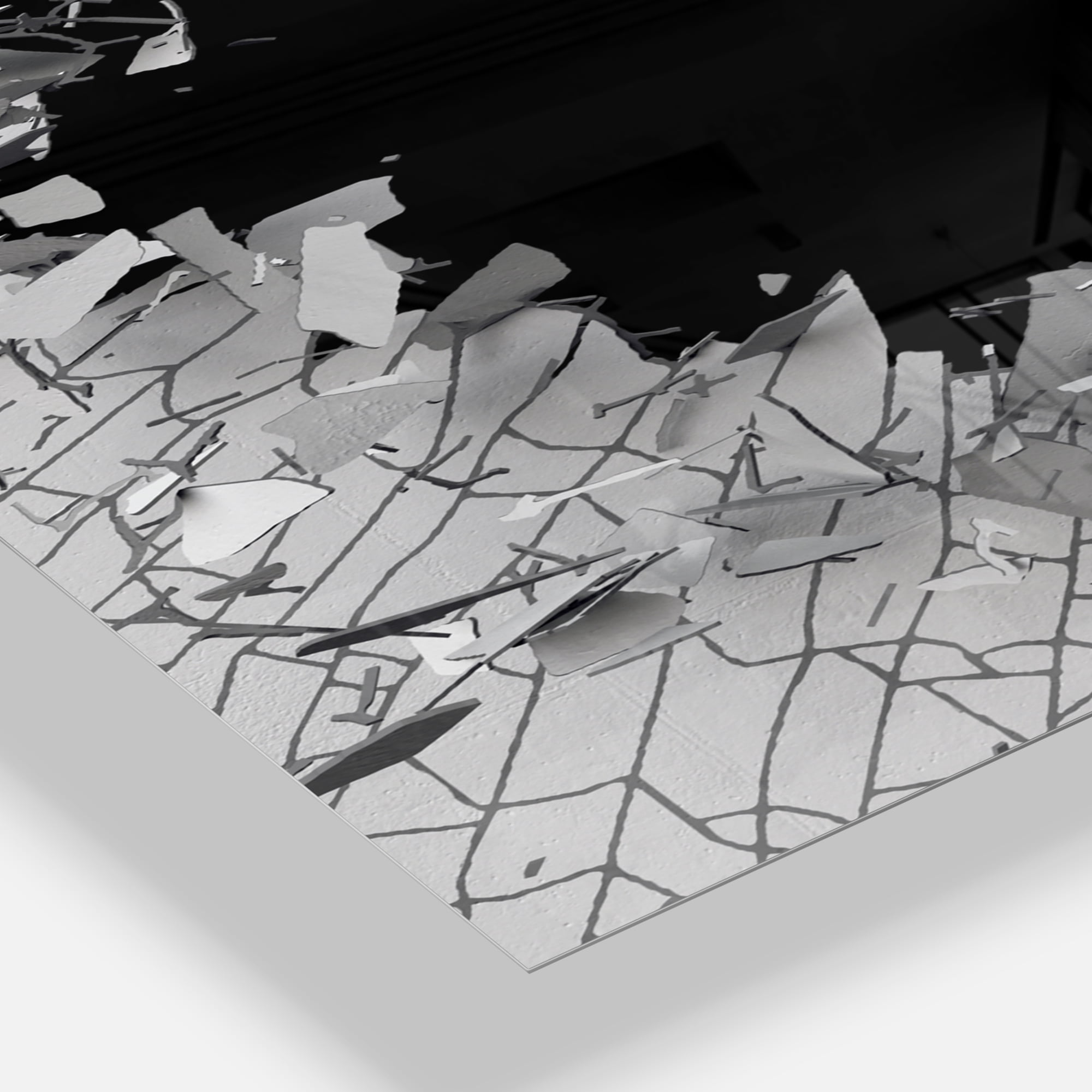 Designart 'Abstract Broken Wall 3D Design' Modern Wall Clock