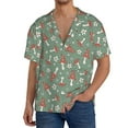 thumbnail image 3 of Easygdp Retro Hippie Groovy Mushroom Men's Casual Short-sleeved Shirt with Pocket and Button Suitable for Beach Vacation Leisure - Large, 3 of 7