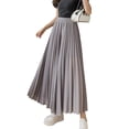 thumbnail image 2 of Xioeram Women Wide Leg Pleated Pants Elastic High Waist Chiffon Pants Summer Loose Fit Solid Color Casual Trousers Streetwear, 2 of 8