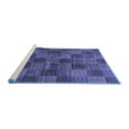 thumbnail image 2 of Ahgly Company Machine Washable Indoor Rectangle Checkered Blue Modern Area Rugs, 8' x 12', 2 of 4