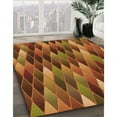 thumbnail image 3 of Ahgly Company Tapis Rond Lavable en Machine Intérieur Transitionnel Orange, 3 Pieds Rond, 3 of 7