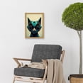 thumbnail image 2 of Fun Geometric Teal Cat Artwork Framed Wall Art Print A4, 2 of 4