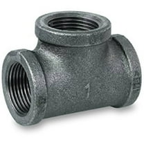 Supply Giant BMTE0600 High Pressure Black Malleable Tee Fitting with Female Threaded Connections, 6"