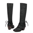 thumbnail image 4 of Fesfesfes Riding Boots For Women Long Pointed Lace-up Warm Solid High Heel Knight Synthetic US:6.5(38), 4 of 5