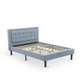 thumbnail image 4 of East West Furniture Fannin Wood and Linen Fabric Full Size Bed in Denim Blue, 4 of 5