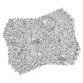 thumbnail image 1 of Ambesonne City Place Mats Set of 4, Crowded Urban Life, Standard Size, White and Black, 1 of 6