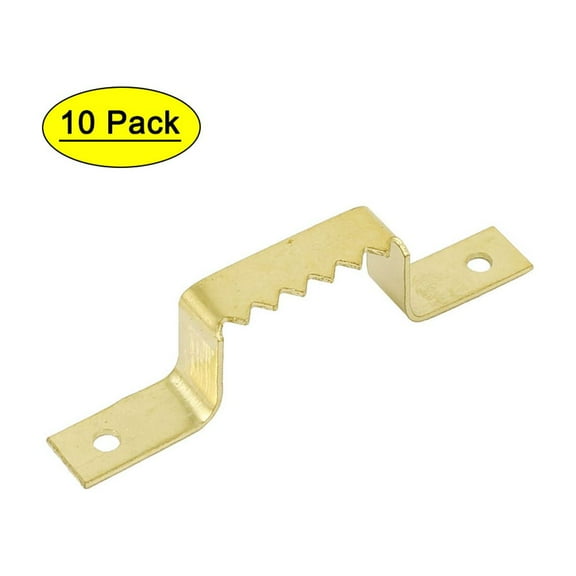 Uxcell 60mm x 8mm Saw Tooth Picture Photo Frame Hooks Hangers 10Pcs w Screws
