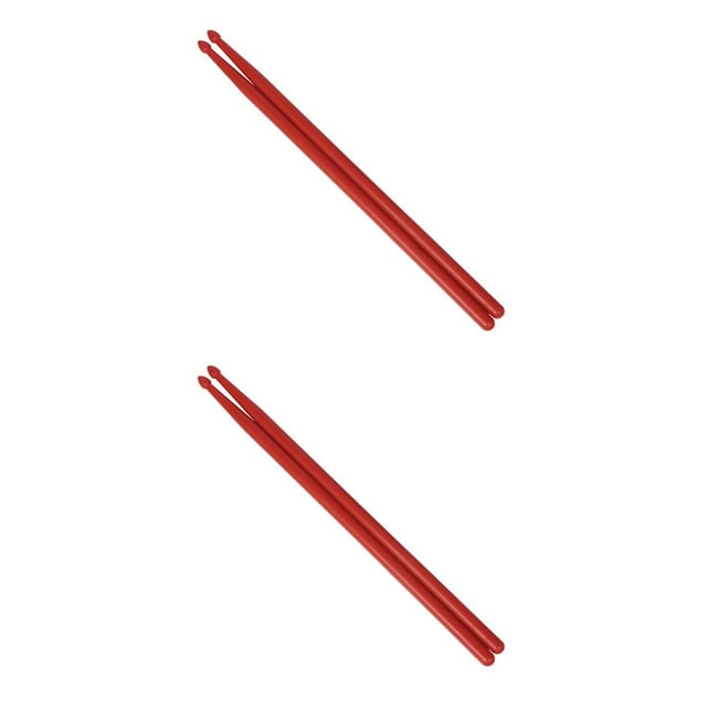 Youkk Bâtons de Tambour en Nylon avec Forte Élasticité Haute Résistance Incassables en Forme de Goutte Multicolores Têtes Rouges 2Ensemble