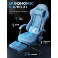 thumbnail image 3 of HLDIRECT Gaming Chair with Massager Lumbar Support, Ergonomics Computer Chair with Headrest, Blue, 3 of 8