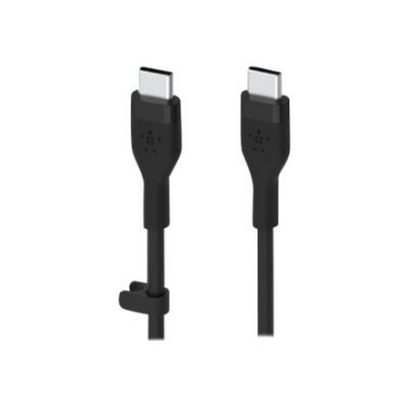 Belkin - BoostCharge Flex Silicone USB-C to Lightning Cable 6.6FT, MFi-Certified Charging Cable with Cable Clip - Black