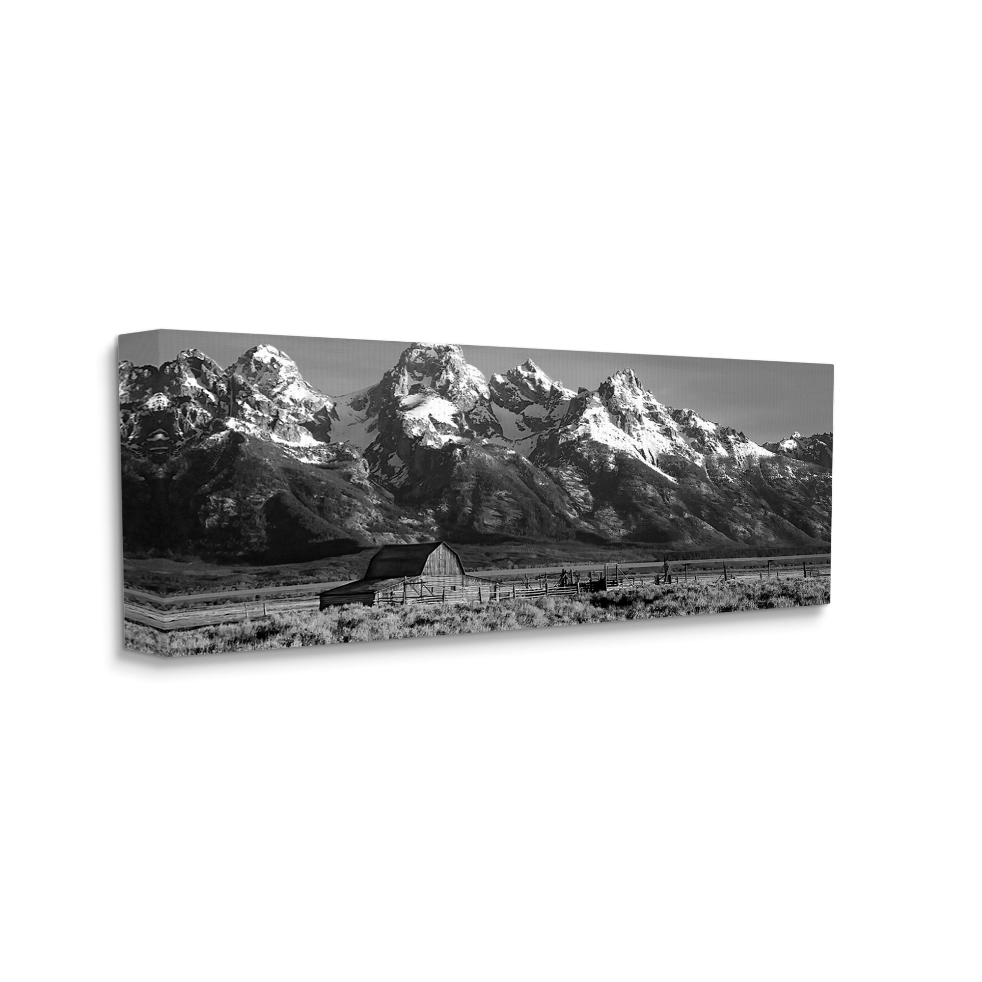 Stupell Industries Rural Mountain Farm Landscape Photography Gallery Wrapped Canvas Art Print Wall Art, 40 x 17