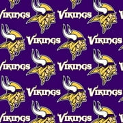 NFL Minnesota Vikings 58" 100% Cotton Sports Logo Craft Fabric By the Yard, Multi-color