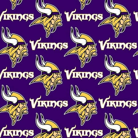 NFL Minnesota Vikings 58" 100% Cotton Sports Logo Craft Fabric By the Yard, Multi-color