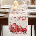 thumbnail image 3 of Table Runners 72 Inches Long Dress Scarves, Valentine's Day Farmhouse Kitchen Table Runner, Coffee Tablerunners, Red Love Hearts Car Romantic Burlap 18x72 Inch, 3 of 9
