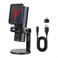thumbnail image 1 of Gaming Microphone Professional Condenser Microphone RGB USB Wired Mic for PC Laptop Computer Podcast Gamer Karaoke, 1 of 8