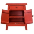 thumbnail image 3 of Cottage Solid Wood Zen End Table Nightstand in Distressed Red, 3 of 3