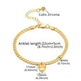 thumbnail image 2 of Anklet For Women 14K Yellow Gold Cuban Link Ankle Bracelets Summer Fashion Leg Chain Beach Foot Jewelry Ancklets, 2 of 7