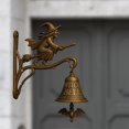 thumbnail image 5 of Halloween Witch Doorbell, Spooky Halloween Decor, Vintage Metal Hanging Bell for Front Door, Porch, Wall Mount, Rustic Bronze Halloween Decoration for Home Entrance, 5 of 6