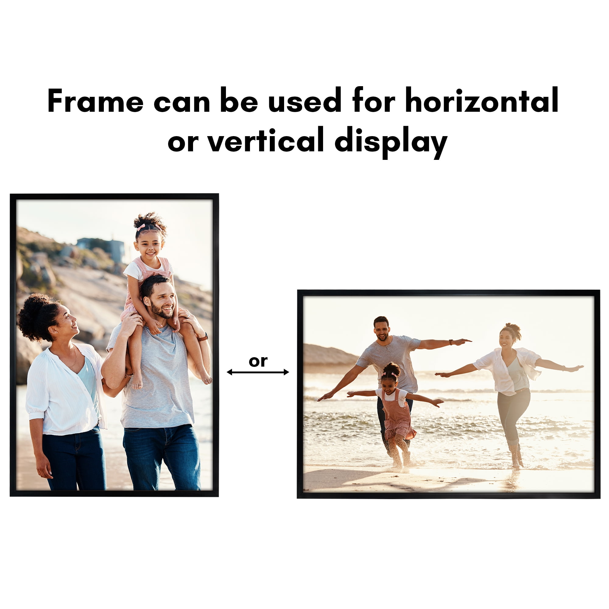 Americanflat 24x36 Poster Frame with Polished Plexiglass Soho Collection Gallery Style Deep Molding - Black