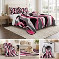 thumbnail image 6 of Full Quilt Set 78''x90'', Pink Stripe Lightweight Bedspread Coverlet Set with 2 Pillow Shams, Gradient Grey Moire Geometric Modern Abstract Breathable All Season Quilt Bedding for Bedroom/Guest Room, 6 of 9