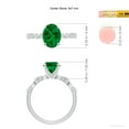 thumbnail image 5 of ANGARA Oval Lab Grown 1.5 Ct Emerald Engagement Ring with Marquise Motifs for Women in 14K White Gold (Size-9x7mm) | May Birthstone, Anniversary, Jewelry Gift for Women | Lab-Grown Emerald Ring, 5 of 9