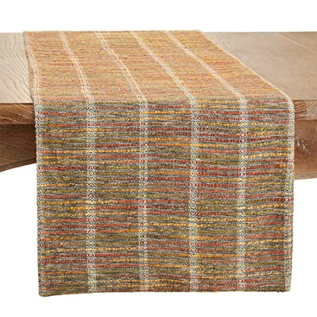 

Fennco Styles Woven Striped Cotton Table Runner 16 W x 72 L - Multicolored Design Table Cover for Home Dining Room Banquets Family Gatherings and Special Occasions
