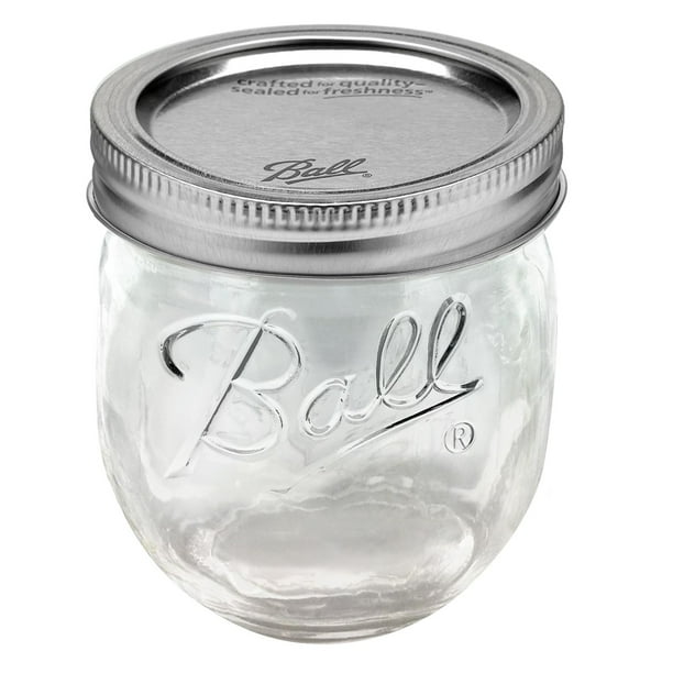 Ball, Glass Collection Elite Halfpint Jam Jars with Lids and Bands