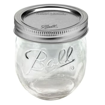 Ball, Glass Collection Elite Half-pint Jam Jars with Lids and Bands, Regular Mouth, 8 oz, 4 Count