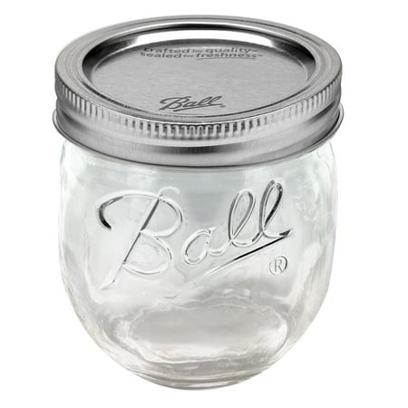 Ball Regular Mouth Collection Elite Half-Pint Glass Jam Jars with Bands and Lids, 8 oz., 4