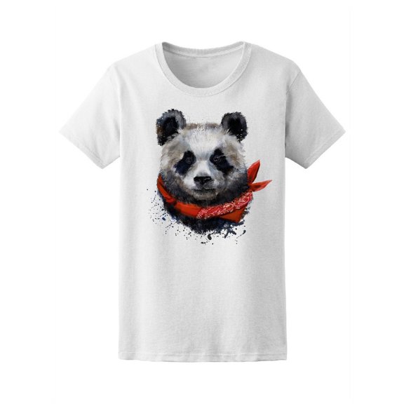 Cool Watercolor Grunge Panda T-Shirt Women -Image by Shutterstock, Female Large