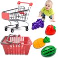 thumbnail image 1 of YOPTOP Mini Panier d'Achats Jouet pour Enfants, Chariot à Main de Supermarché Chariot Utilitaire de Magasinage Mode Rangement Jouet pour Cadeaux de Fête pour Enfants, 6 Pcs Mini Panier d'Achats Panier d'Achats Ensemble de Jouets pour Enfants, Rouge, 1 of 5