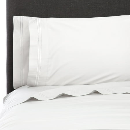 Quilt Bumper Fitted Sheet - 600-Thread-Count Egyptian Cotton Border-Stripe Embroidered Sheet Set by Melange Home