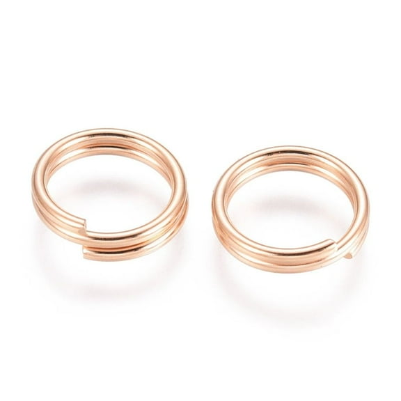 10pc 304 Stainless Steel Split Rings Double Loops Jump Rings Rose Gold 10x2mm Inner Diameter: 8mm Single Wire: 1mm