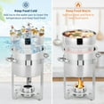 thumbnail image 4 of Yiwa Ensemble Commercial de Réchauds à Soupe en Acier Inoxydable 11 Qt, Réchauffe-Aliments avec Couvercles Cranté et Porte-Carburant, 4 of 7