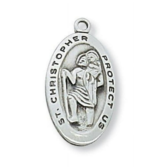 McVan L388 0.87 x 0.46 x 0.11 in. Sterling Silver St. Christopher Pendant