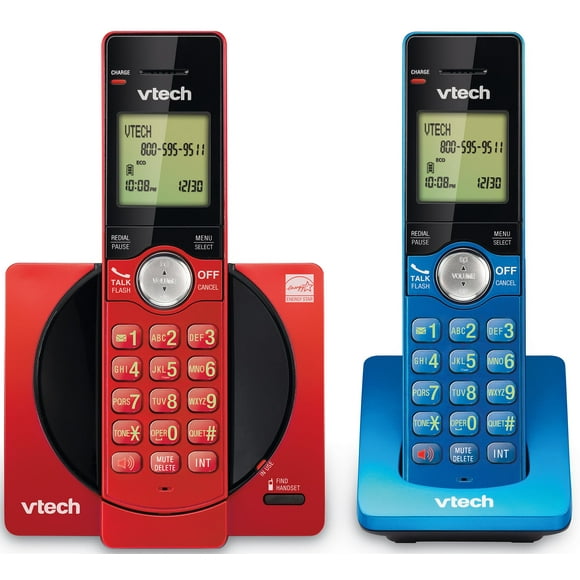 VTech 2-Handset Cordless Phone for Home with Caller ID/Call Waiting, Landline Phones, Illuminated Keypad, Full Duplex Speakerphone, ECO & Quiet Mode,