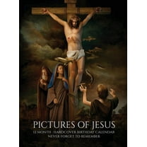 Pictures of Jesus Birthday Calendar: Christ Art Hardcover Monthly Daily Desk Diary Organizer for Birthdays, Important Da, (Hardcover)