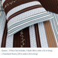 thumbnail image 2 of Comforter Set Queen Size  3-Piece Coverlet Set for Night Sleep  Bedding Quilt with Green Yellow Blue Plaid Striped Real Patchwork, 2 of 4