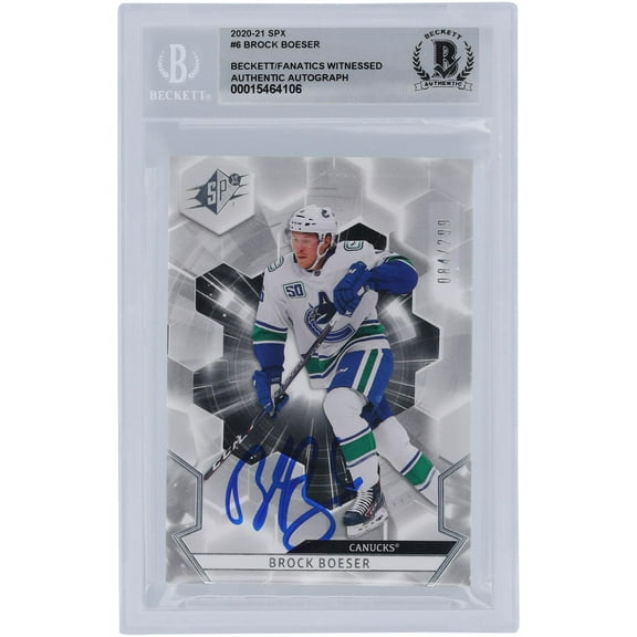 Brock Boeser Vancouver Canucks Autographed 2020-21 Upper Deck SPX #6 #/299 Beckett Fanatics Witnessed Authenticated 10 Card - Fanatics Authentic Certified