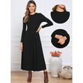 thumbnail image 2 of DARING DIVA Long Sleeve A-Line Maxi Winter Fall Sweater Dress XS Black, 2 of 6