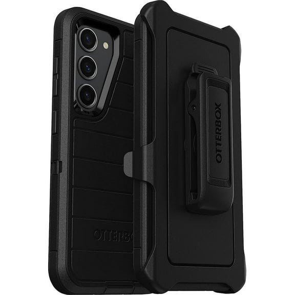 OtterBox Galaxy S23 Only - Defender Series Case - Black, Rugged & Durable - with Port Protection - Includes Holster Clip Kickstand - Microbial Defense Protection - Non-Retail Packaging
