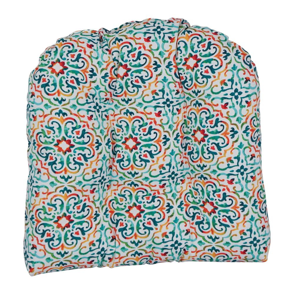 Blazing Needles 16" x 19" Multicolor Tufted Chair Outdoor Seating Cushions, UV Resistant