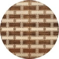 thumbnail image 1 of Ahgly Company Machine Washable Indoor Round Contemporary Saddle Brown Area Rugs, 6' Round, 1 of 7