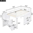 thumbnail image 5 of Bellemave Low Loft Bed with Stairs, Twin Size Loft Bed with Storage Space, Wood Loft Bed Frame for Bedroom (White), 5 of 9