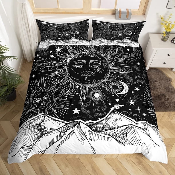 Sets Sol y Luna Funda Nórdica Queen Size Boho Galaxy Funda Nórdica para