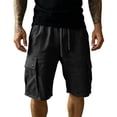 thumbnail image 5 of Men Summer Casual Lightweight Cargo Shorts with -Pocket Utility Design for Everyday WearBlackXXL, 5 of 5