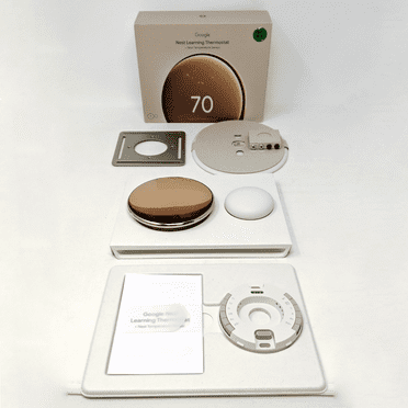 Open Box Google Nest Learning Thermostat (4th Gen) with Nest Temperature Sensor (2nd Gen) (GA05171-US) - Polished Gold
