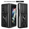 thumbnail image 1 of TECH CIRCLE Samsung Galaxy Z Fold 4 Case, Heavy Duty Shockproof Full Body Protective Dual Layer Back Phone Cover Built in Finger Ring Stable Kickstand Case, Black, 1 of 9