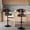 Black, variant on MOONMISS Swivel Bar Stools Set of 2, Wooden Kitchen Bar Chairs with Back, PU Leather Counter Height Barstools for Kitchen Island,